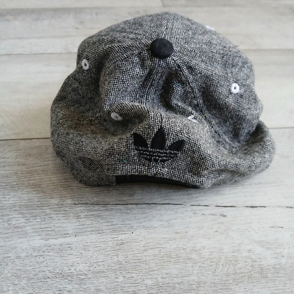 Adidas NBA Brooklyn Nets Hat Cap Gray Black Basketball Flat Brim‎